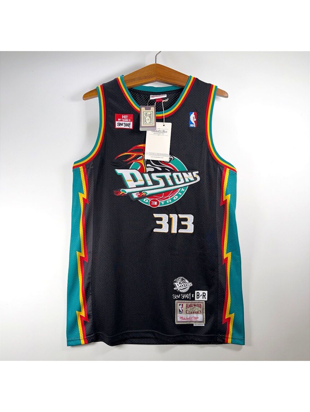 NWT Mitchell & Ness Slim Shady Detroit Pistons Jersey - M